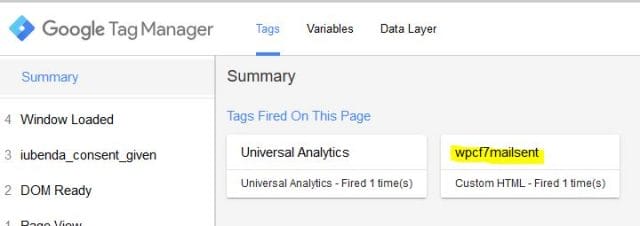Tracciare Eventi Contactform7 Google Tag Manager 15