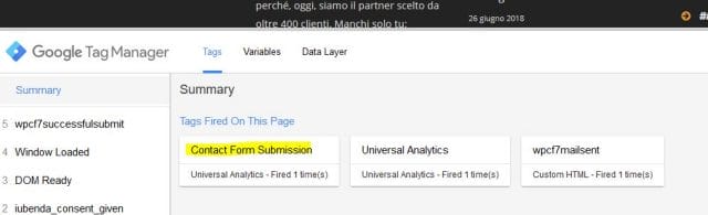 Tracciare Eventi Contactform7 Google Tag Manager 16