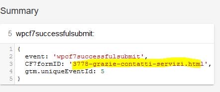 Tracciare Eventi Contactform7 Google Tag Manager 17