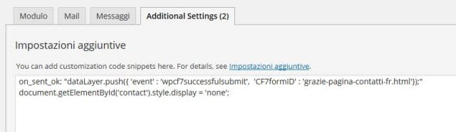 Tracciare Eventi Contactform7 Google Tag Manager 21