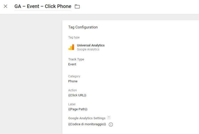 Tracciare i click con Google Tag Manager 01